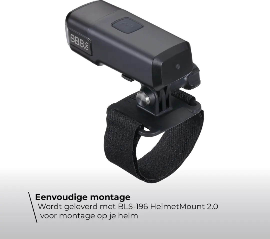 BBB Cycling Adventure Strike 600 Helmlamp - 600 Lumen - Zwart