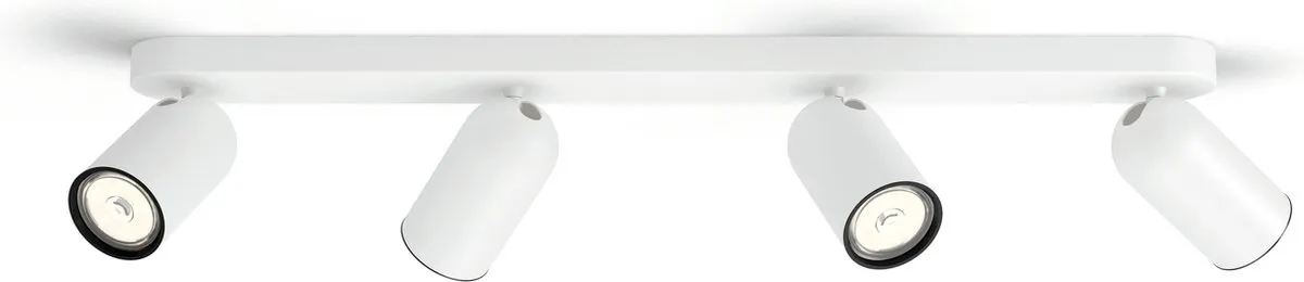 Philips Pongee Opbouwspot 4x GU10 - Warmwit 2700K - Wit