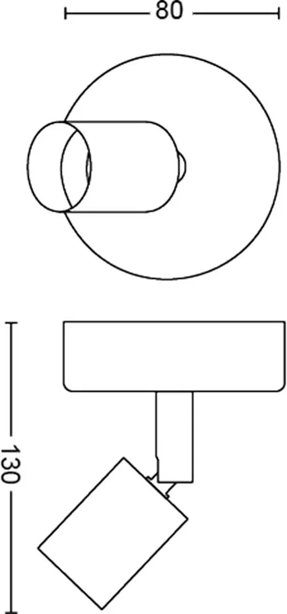 Philips Limbali Opbouwspot 1-lichts - Zwart