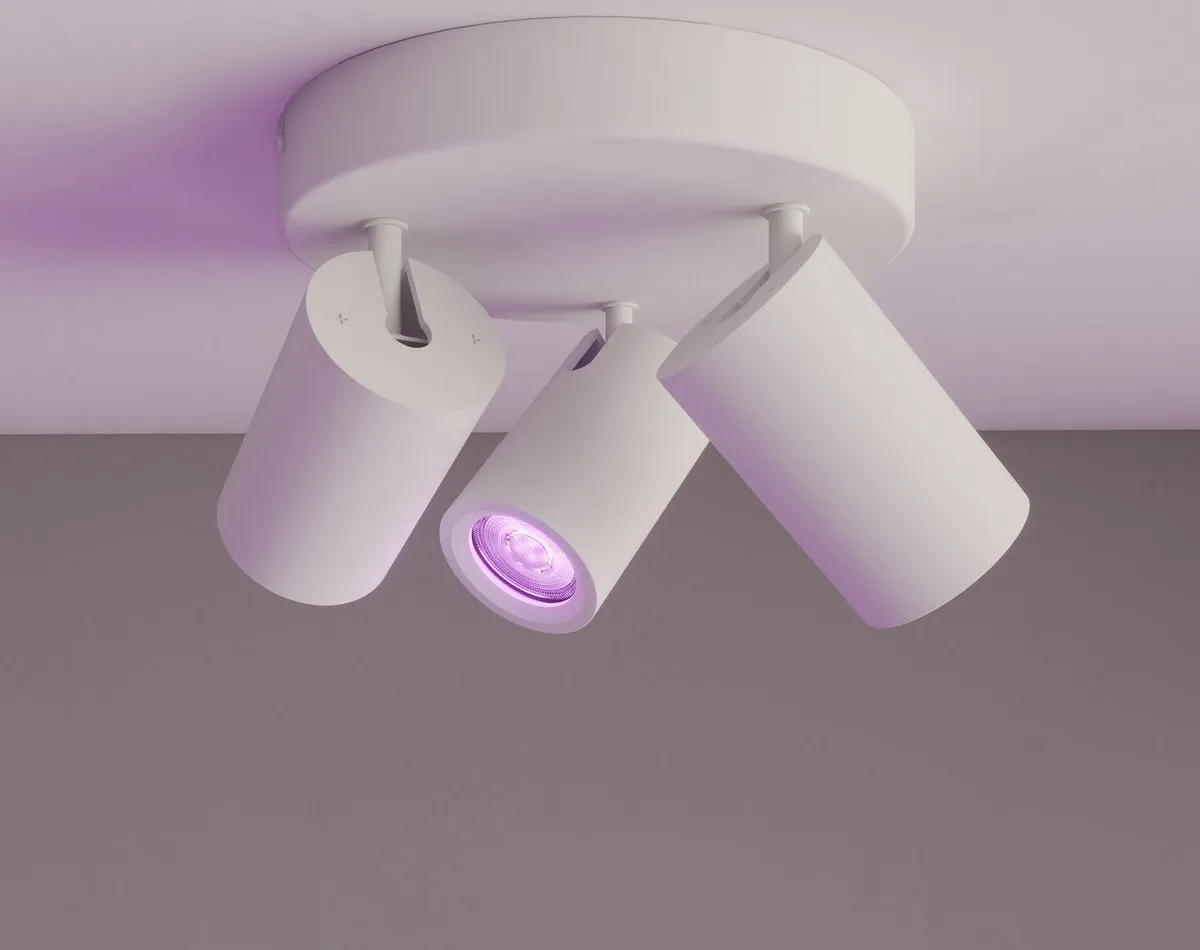 LEDVION SMART LED Plafondspot 3-lichts RGB+CCT 4.9W GU10 - Wit