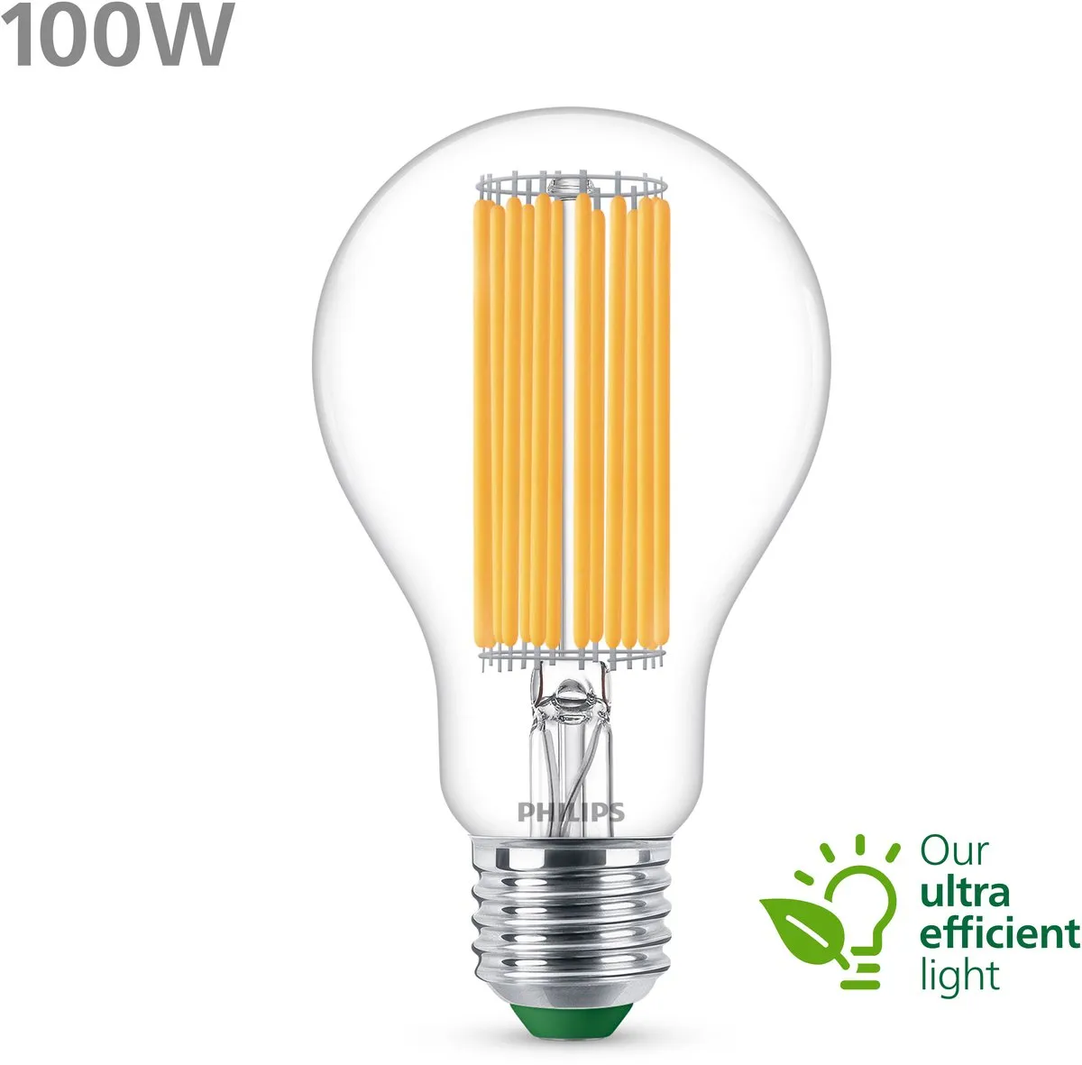 Philips Ultra Efficient LED Transparant 7.3W E27 - Koelwit 4000K