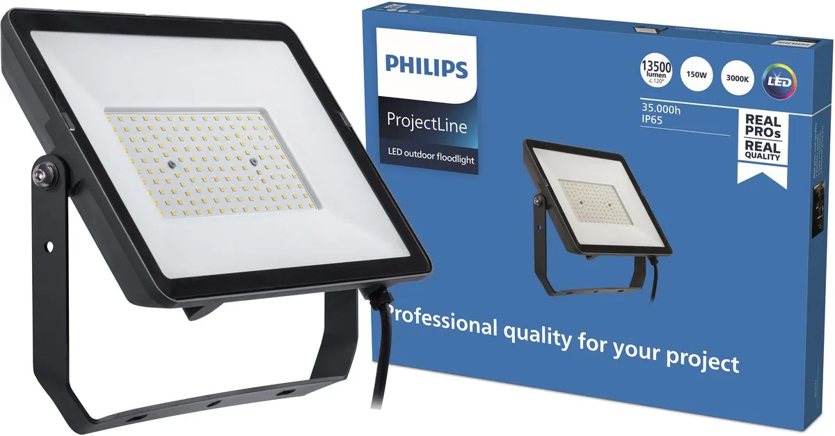 Philips ProjectLine Schijnwerper 150W Warmwit - Zwart