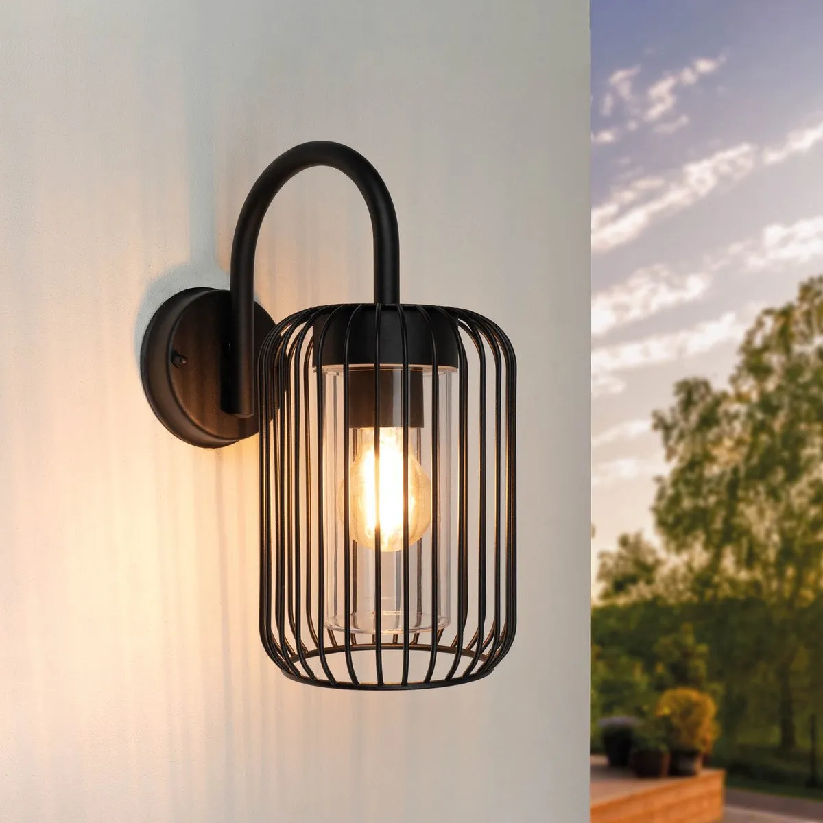 Ledvion LED Wandlamp E27 IP44 - Zwart