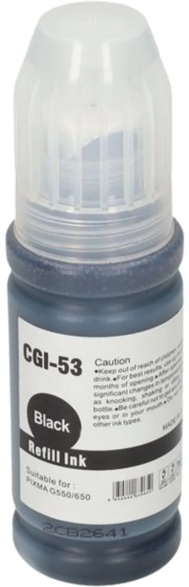 PrintAbout GI-53BK Inktcartridge - Zwart - 70ml