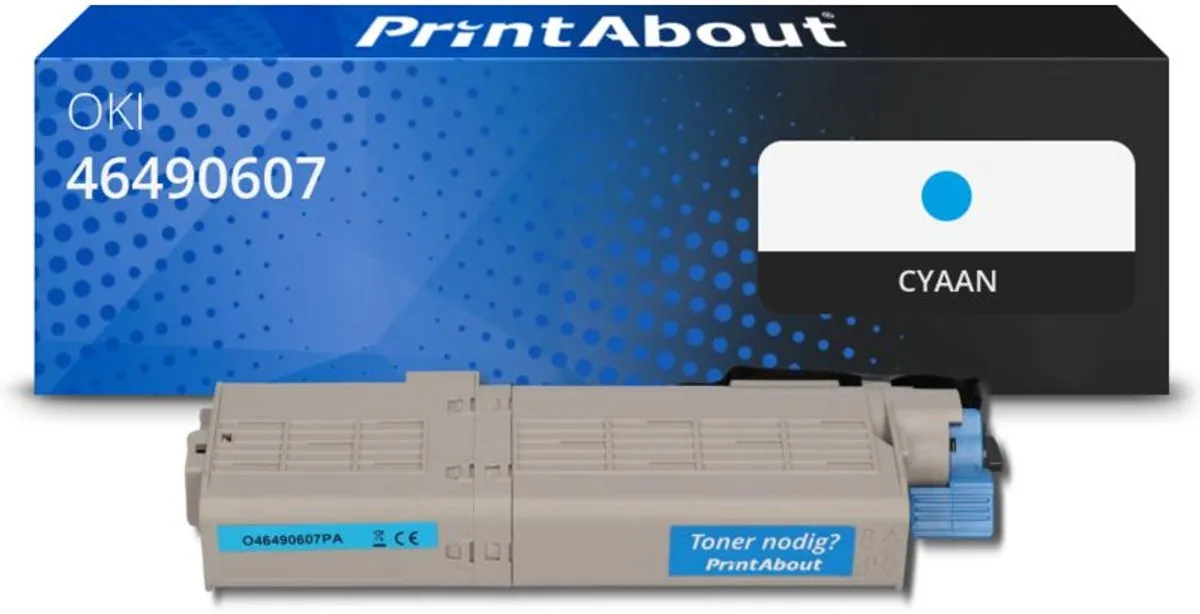 PrintAbout OKI 46490607 Toner Cyaan - 6.000 Stuks