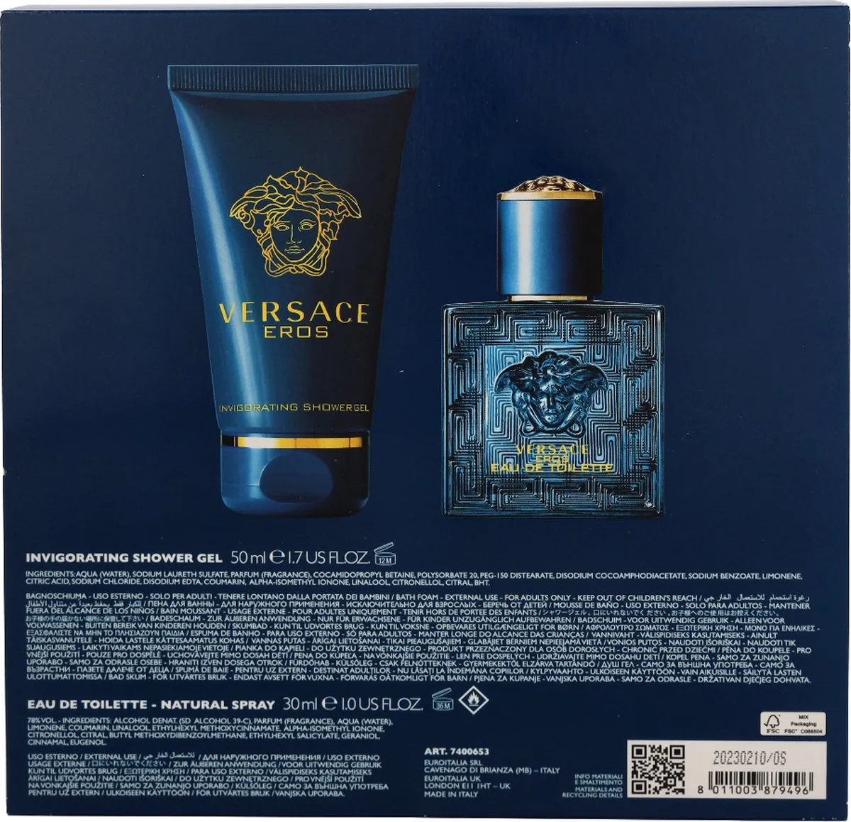 Versace Eros Geurset - 80ml Parfum & Douchegel