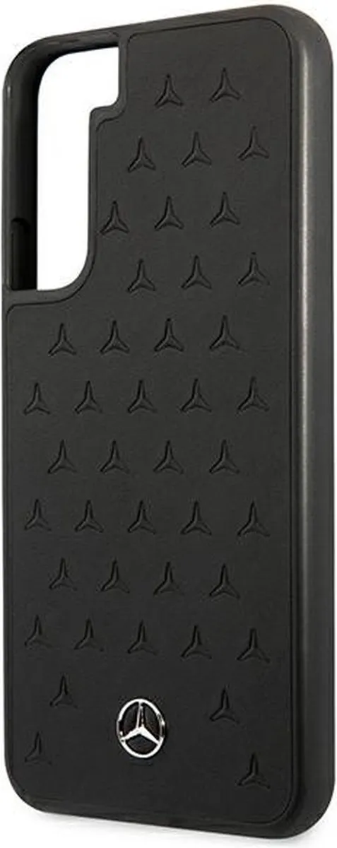 Mercedes-Benz Stars Leather Back Case - Samsung Galaxy S22 Plus - Zwart