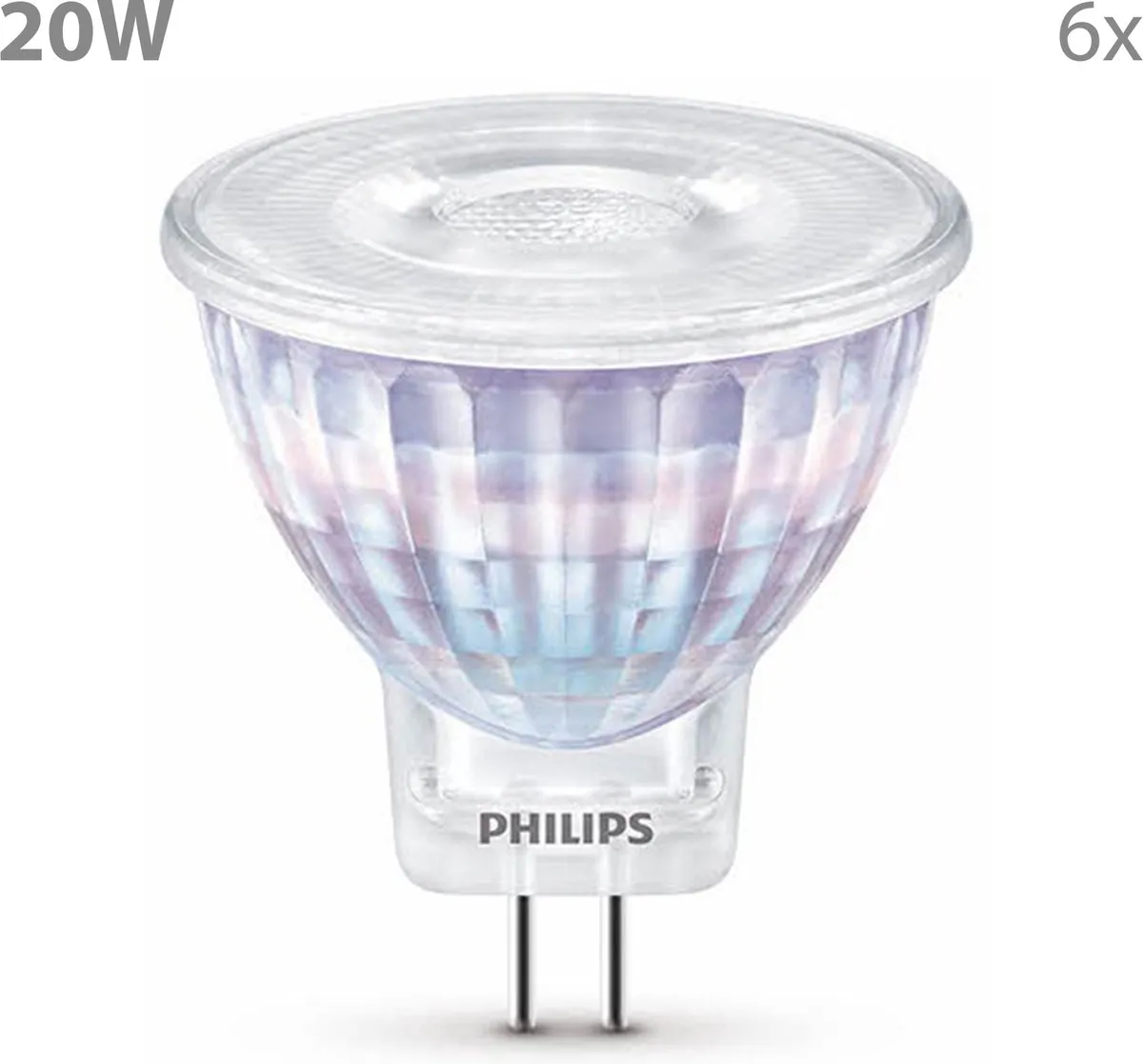Philips LED GU4 MR11 20W Warmwit - 6 Stuks