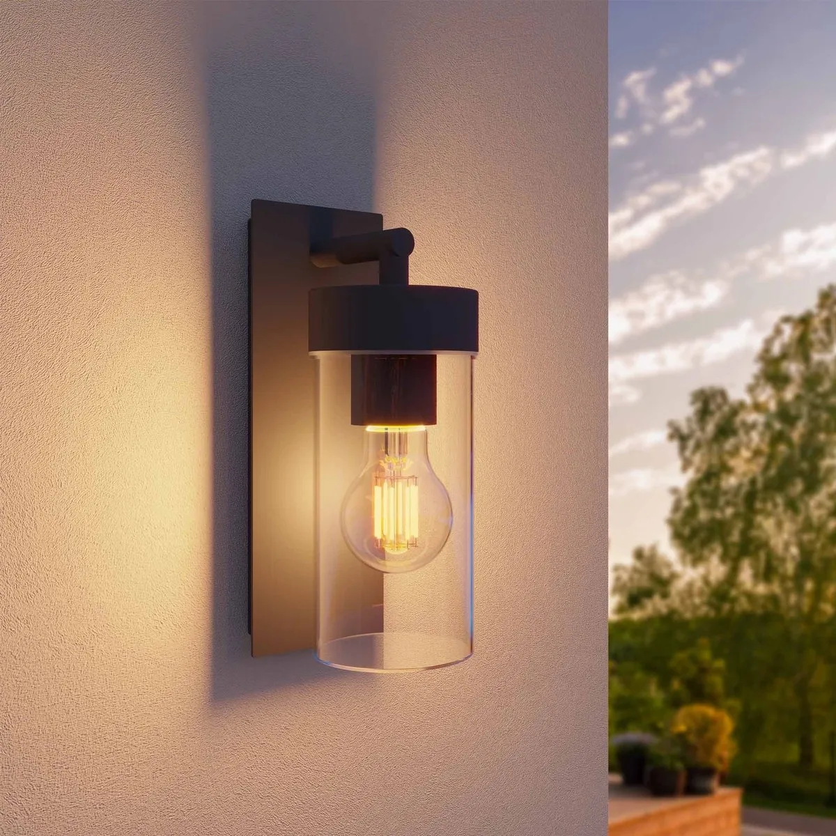 LEDVION LED Wandlamp Antraciet E27 IP44