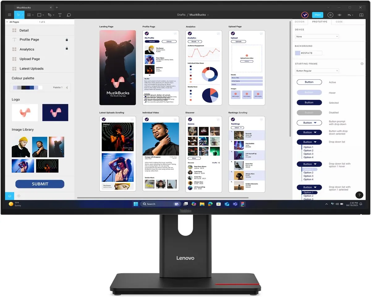 Lenovo ThinkVision T32UD-40 Monitor 32"