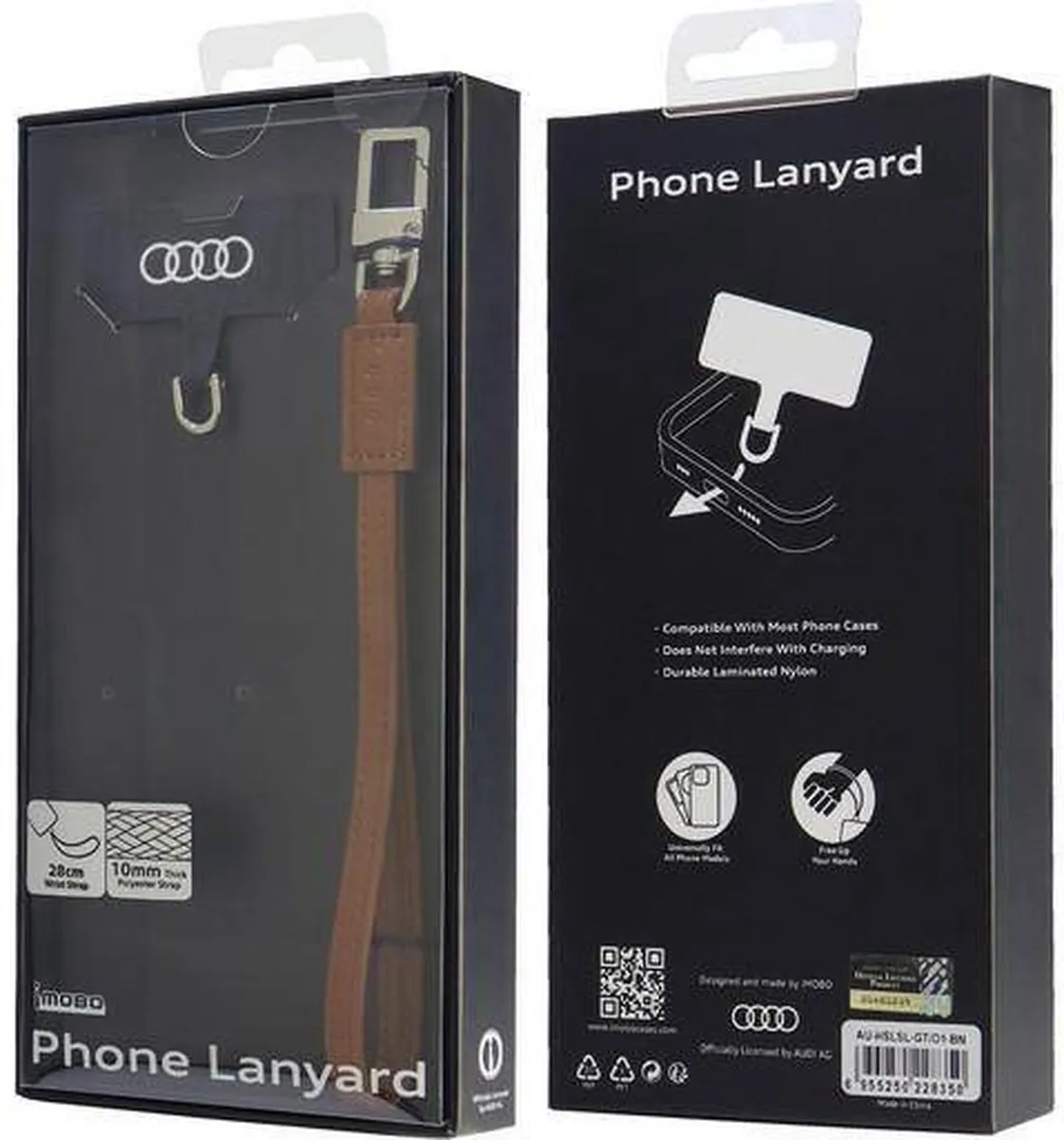 Audi Universeel Lederen Telefoonkoord - Bruin