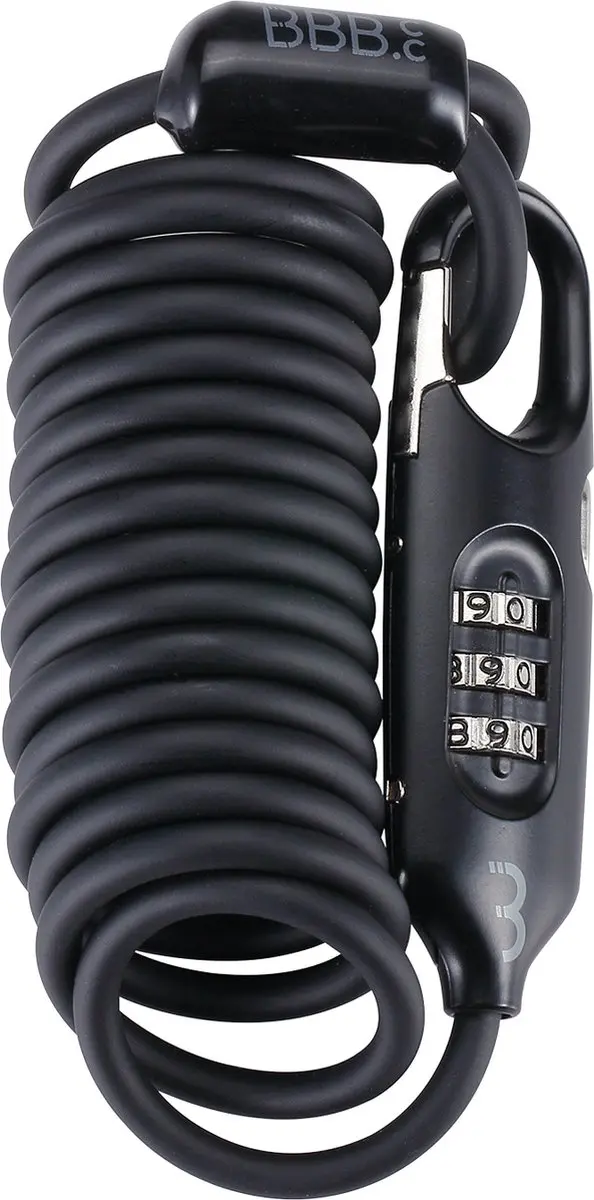 BBB Cycling CoilSafe BBL-56 Cijferslot 180cm - Zwart
