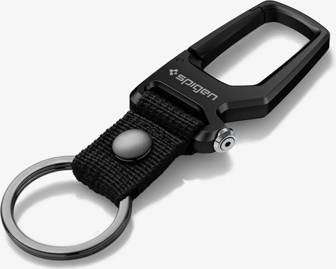 Spigen Karabijnhaak met Sleutelring - 2 Stuks - Zwart