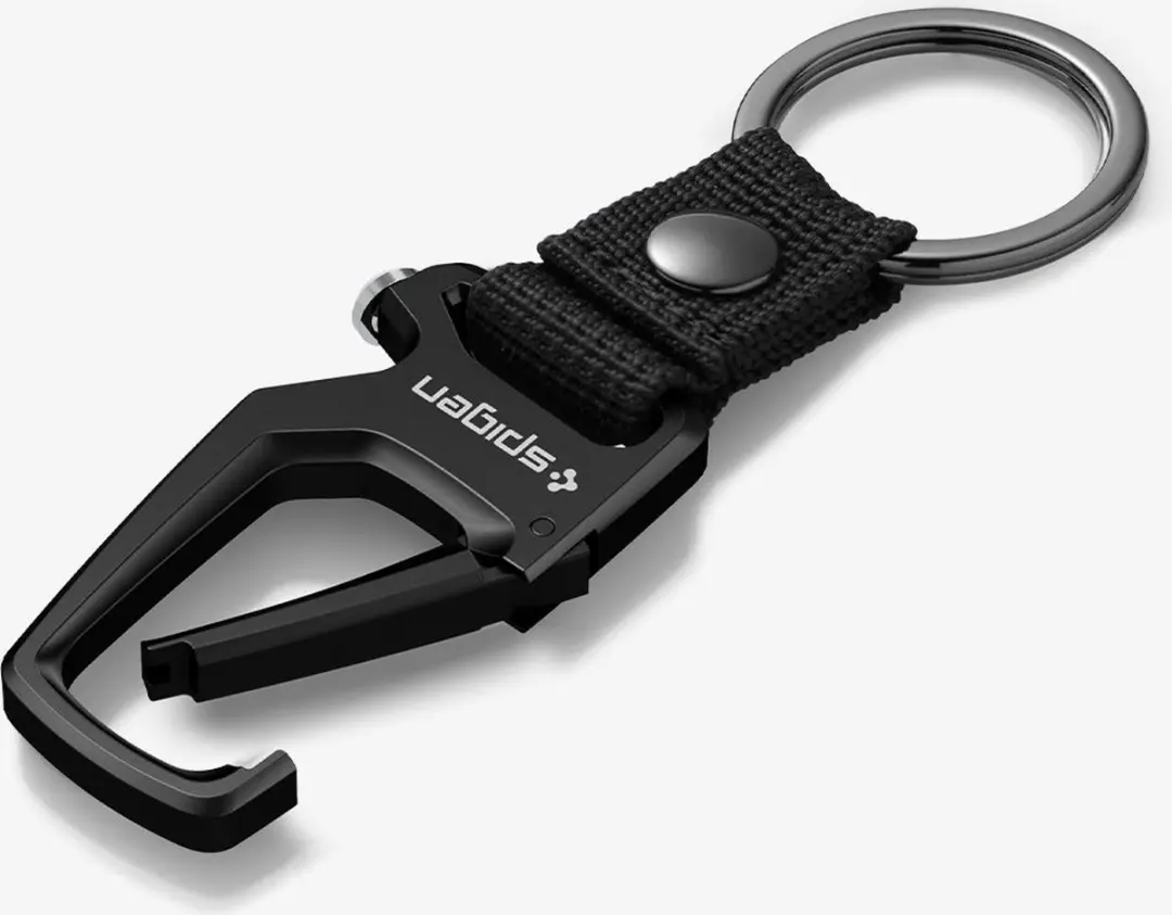 Spigen Karabijnhaak met Sleutelring - 2 Stuks - Zwart