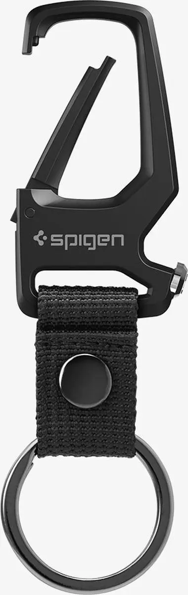 Spigen Karabijnhaak met Sleutelring - 2 Stuks - Zwart