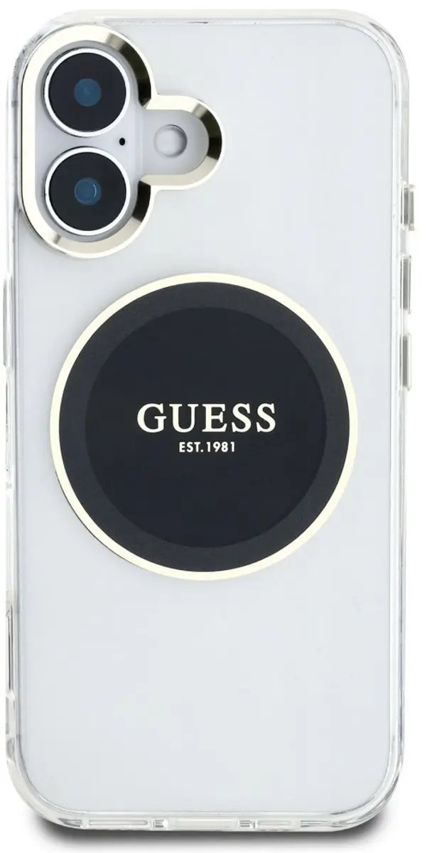 Guess Classic Logo iPhone 16 Hoesje - MagSafe - Zwart - afbeelding 3 van 6