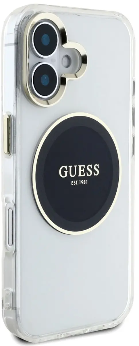 Guess Classic Logo iPhone 16 Hoesje - MagSafe - Zwart - afbeelding 2 van 6