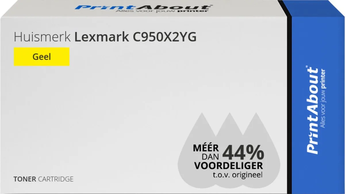 PrintAbout Huismerk C950X2YG-PA Toner Geel - 24.000