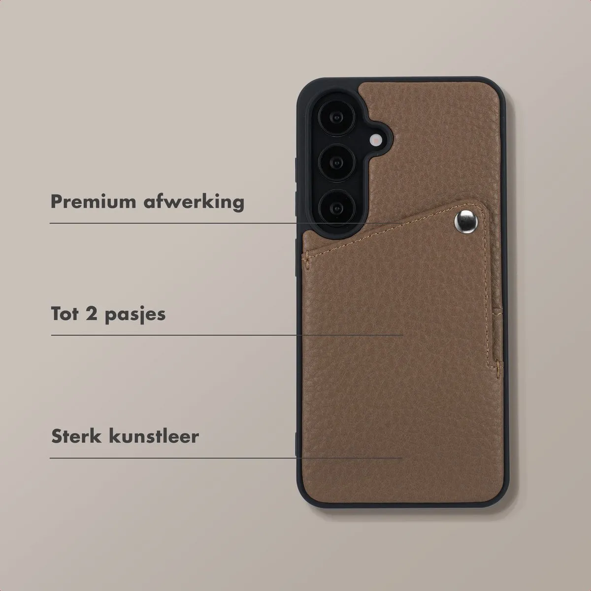 Selencia Hoesje Samsung Galaxy S24/S25 - Pashouder Mocha Brown