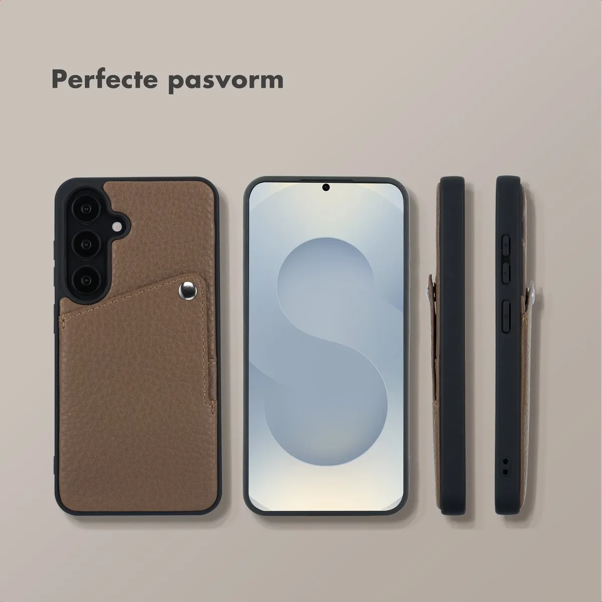 Selencia Hoesje Samsung Galaxy S24/S25 - Pashouder Mocha Brown