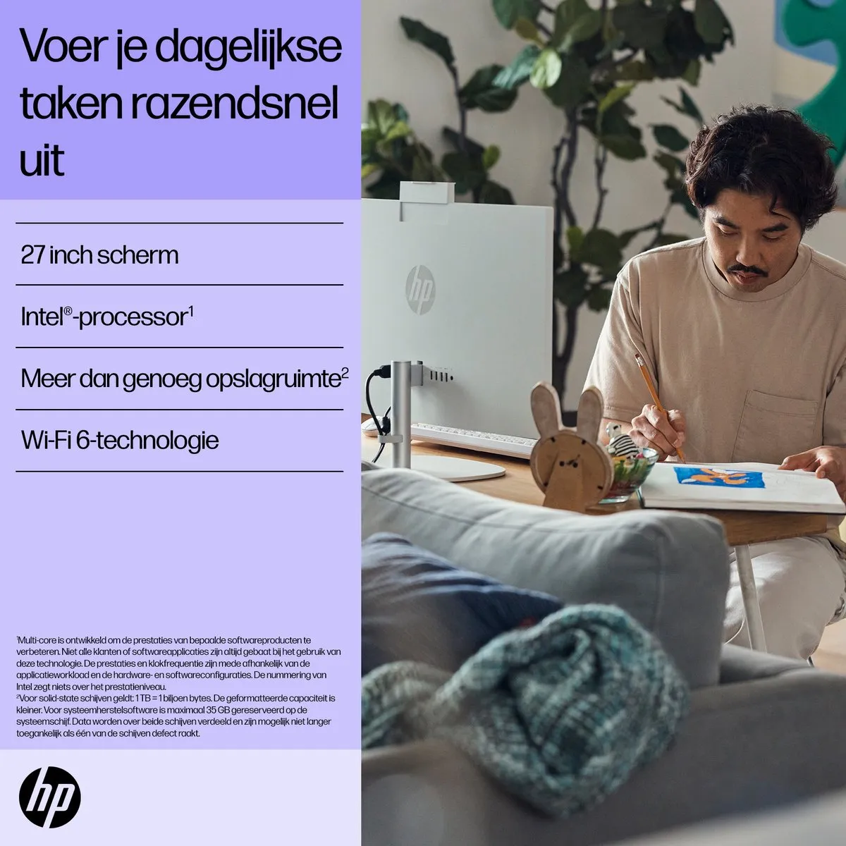 HP All-in-One 27-cr0071nd i7 27" FHD PC - 16GB 512GB SSD - Wit