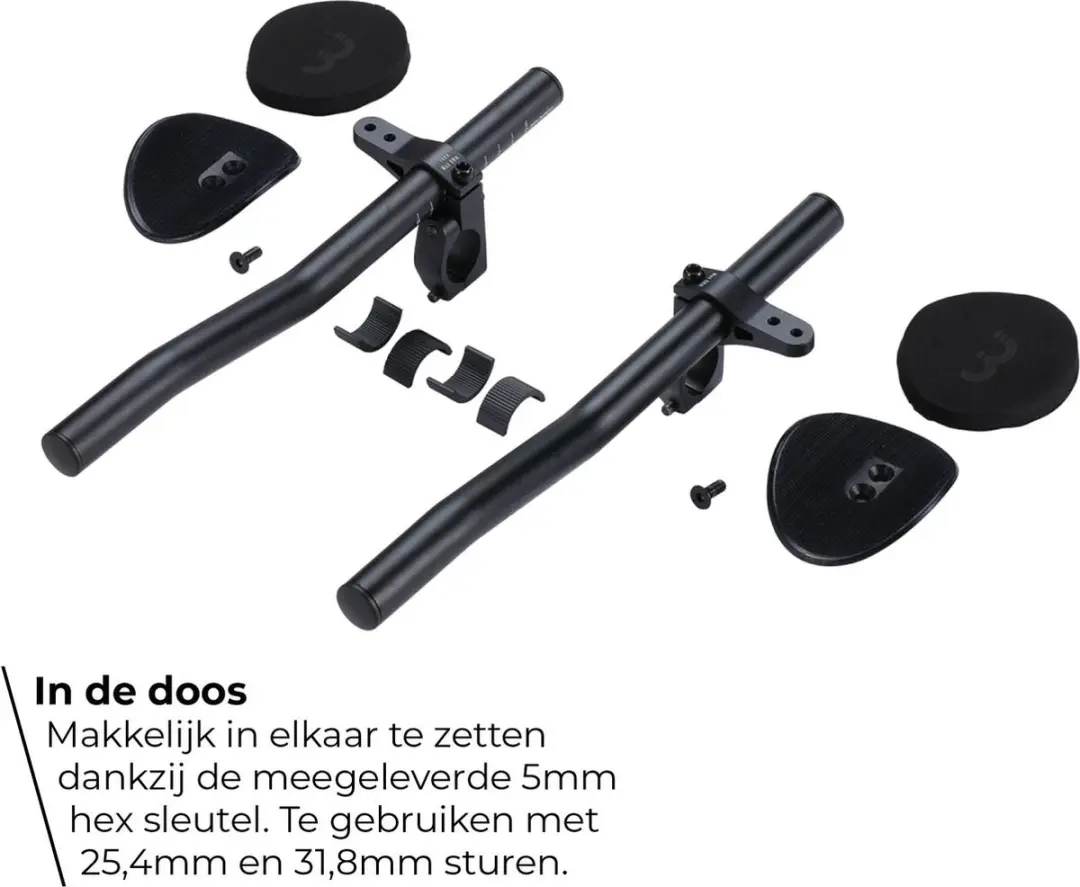 BBB Cycling AeroLight BHB-58 Opzetstuur - 25.4/31.8mm - Zwart