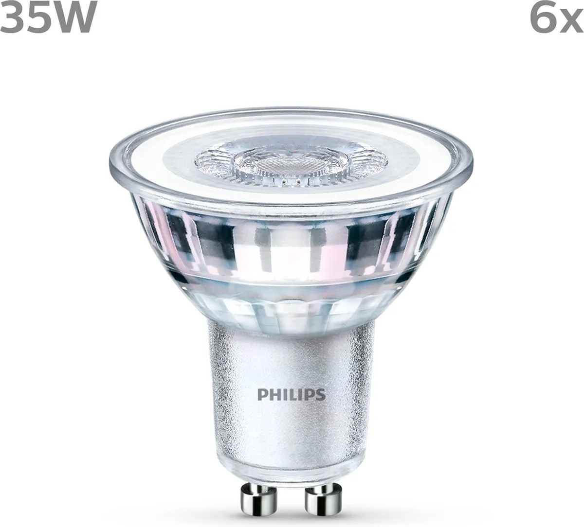 Philips LED Spot GU10 3,5W Warmwit - 6 Stuks