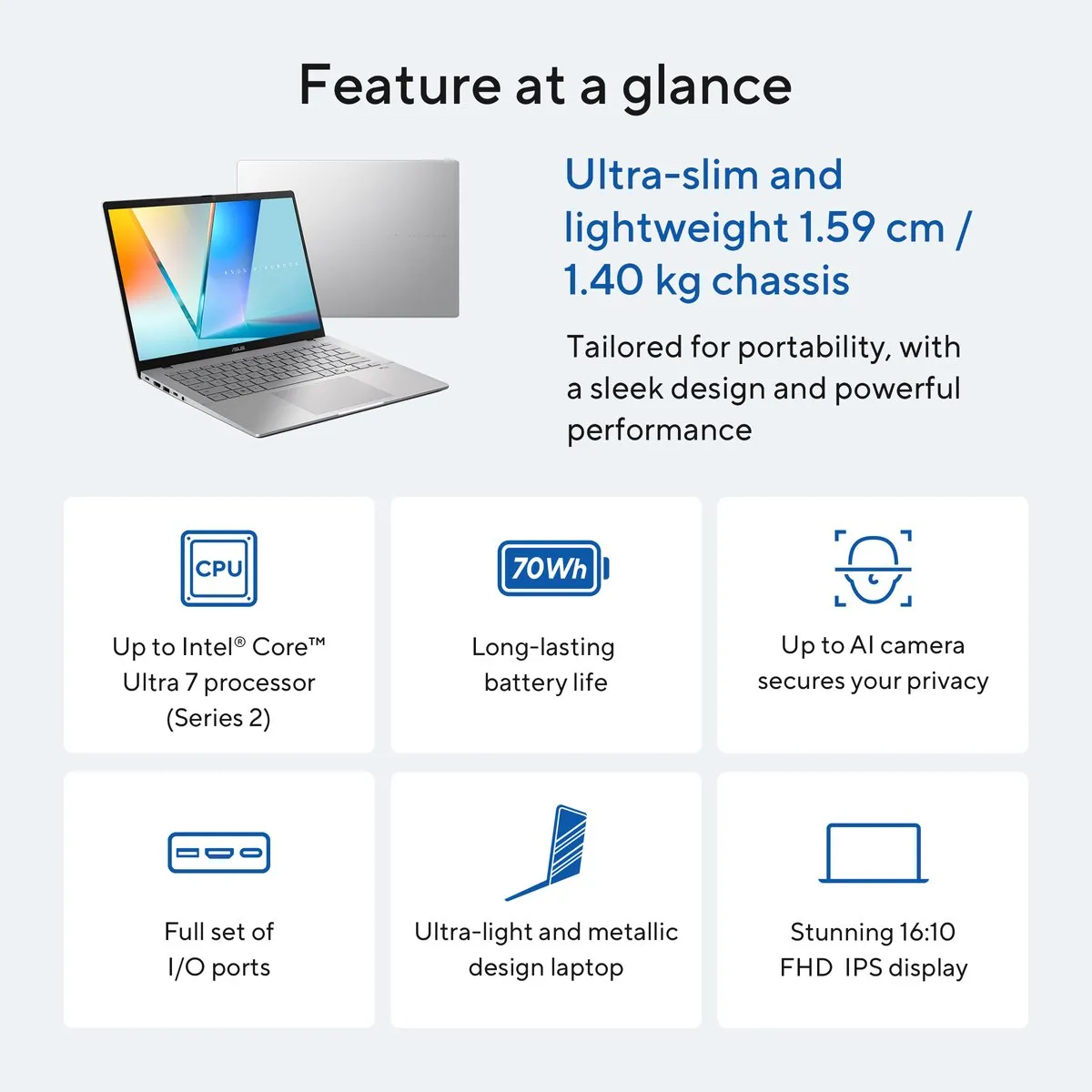 ASUS Vivobook S14 S3407VA-LY031W Laptop 14" - 512GB SSD