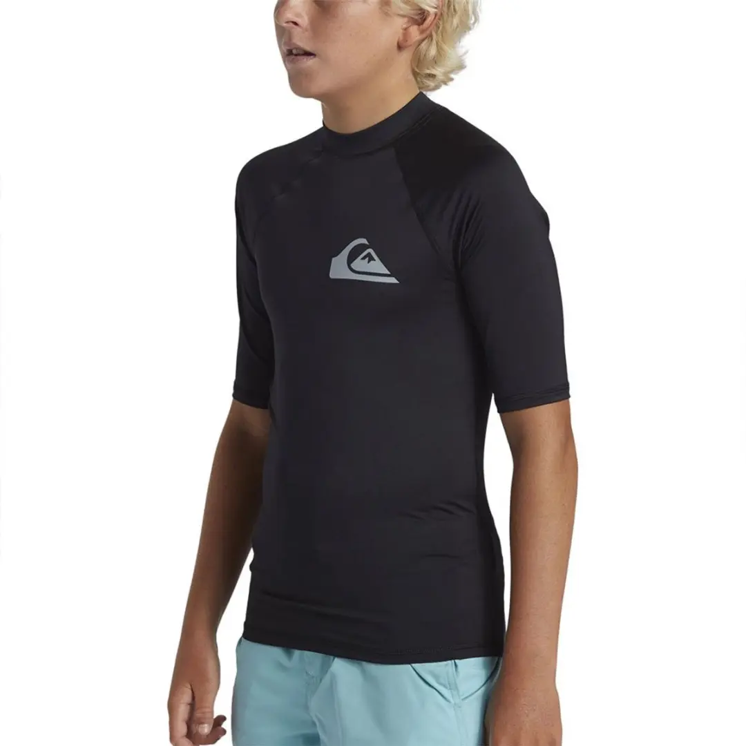 Quiksilver S/S Rashguard Jongens - Maat 140 - Zwart