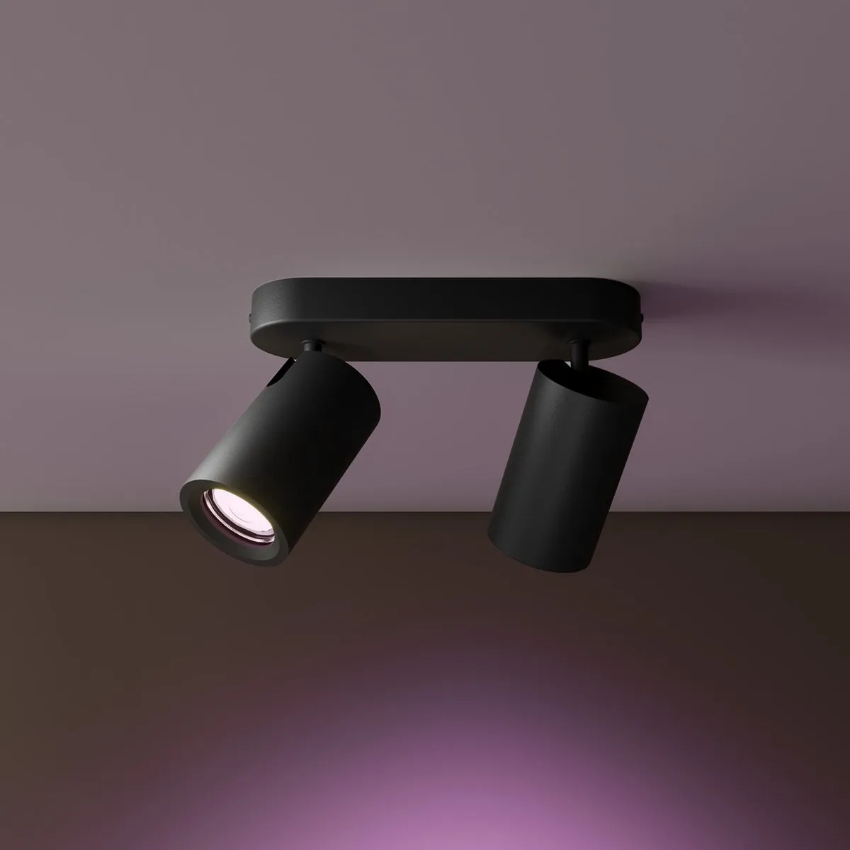 LEDVION SMART LED Plafondspot 2-lichts RGB+CCT 4.9W - Zwart