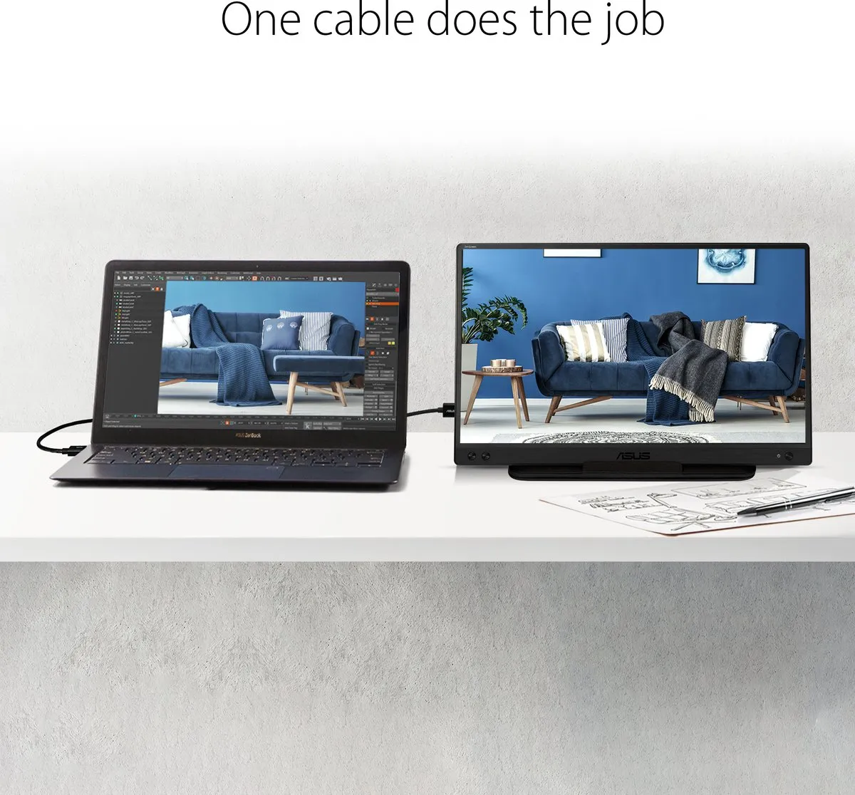 ASUS ZenScreen MB166C Portable USB-C Monitor 15.6 inch - afbeelding 6 van 6