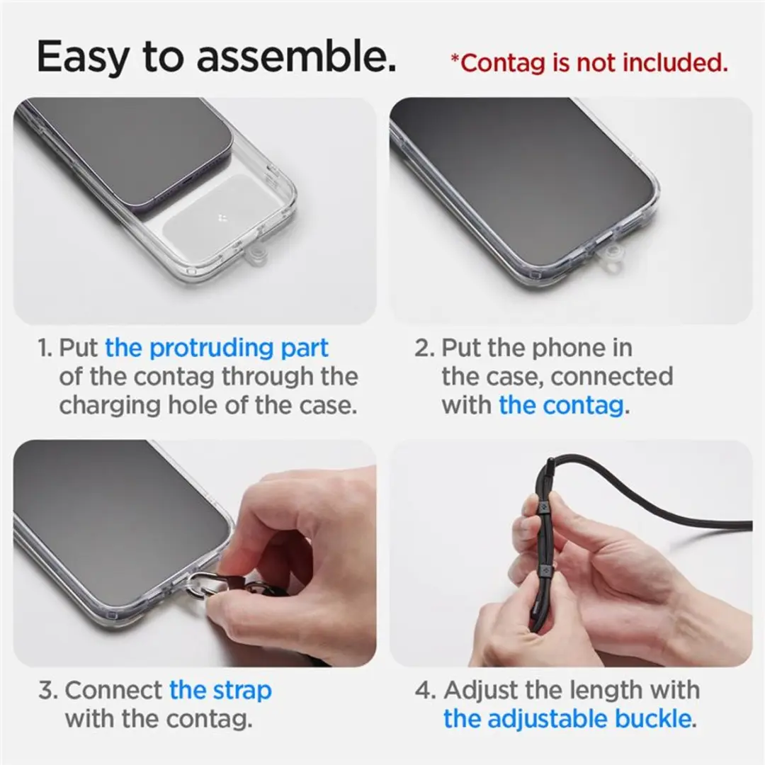 Spigen Universele Crossbodyriem 2-Delige Set - Dieppaars - afbeelding 6 van 6