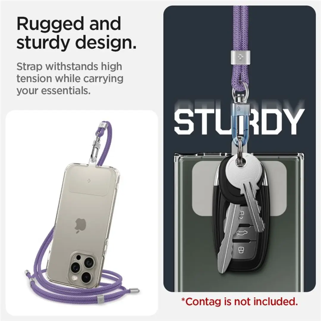Spigen Universele Crossbodyriem 2-Delige Set - Dieppaars - afbeelding 5 van 6