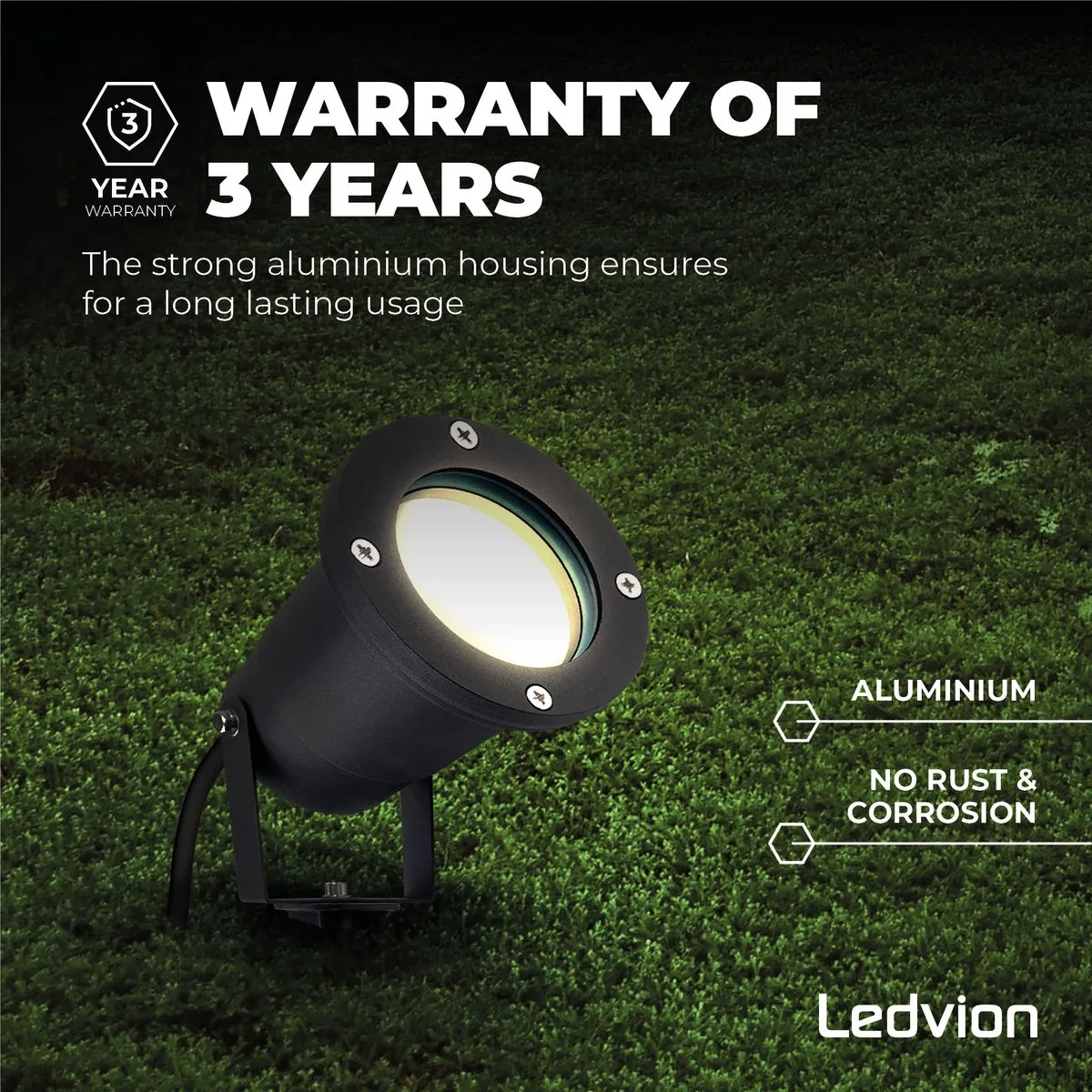 LEDVION 4x LED Prikspots IP65 5W 2700K