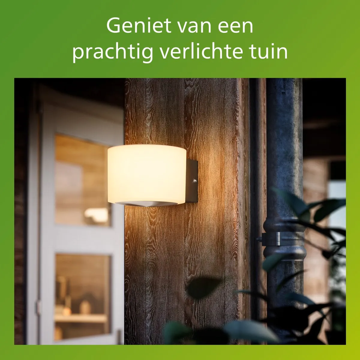 Philips Otis Wandlamp - UltraEfficient LED - Buitenlamp - 4.3W - Warmwit licht; 2700K - Roestvast staal - Opaal lichtelement