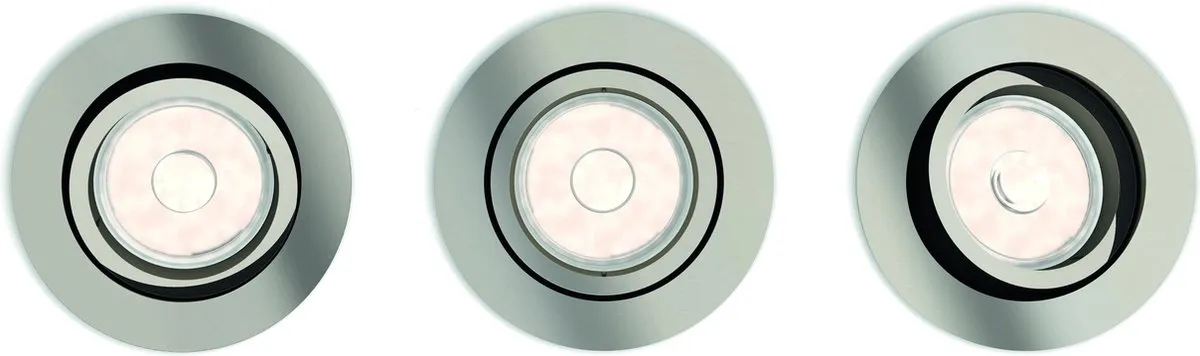 Philips Donegal Inbouwspot 3-lichts - 9cm - Mat chroom