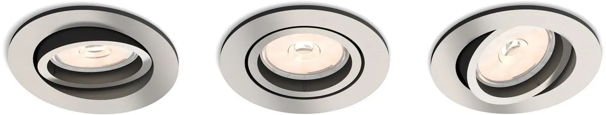 Philips Donegal Inbouwspot 3-lichts - 9cm - Mat chroom - afbeelding 6 van 6