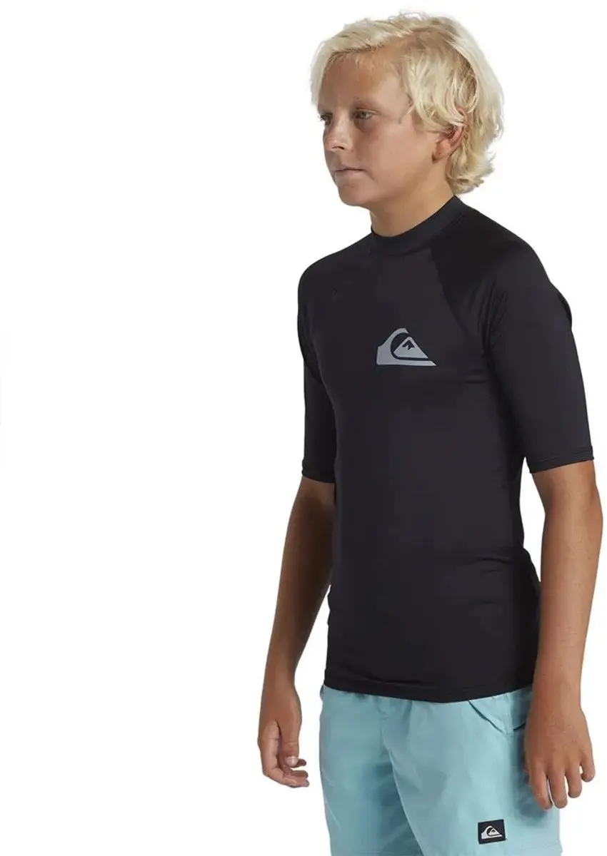 Quiksilver S/S Rashguard Jongens - Maat 152 - Zwart
