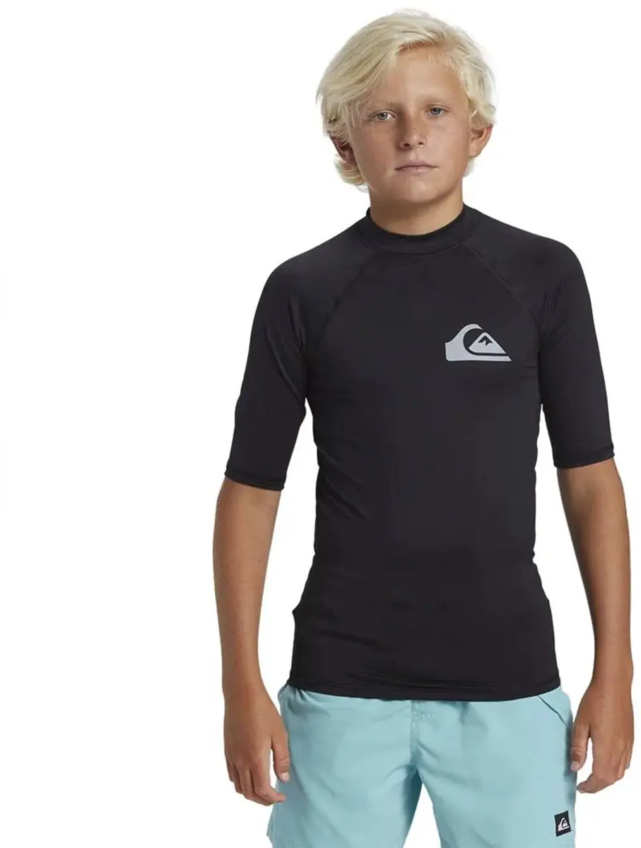 Quiksilver S/S Rashguard Jongens - Maat 152 - Zwart