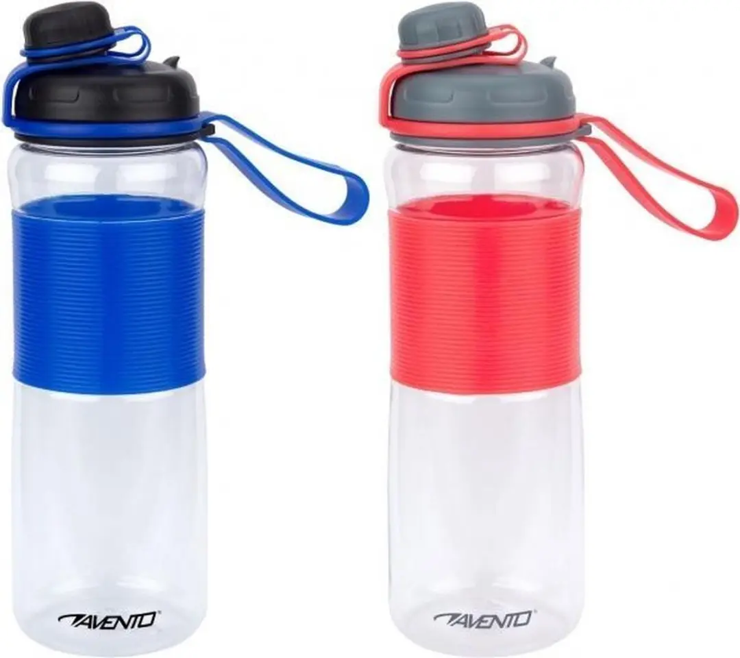 Avento Twisted Drinkfles 0,6L - Kobalt/Zwart/Transparant