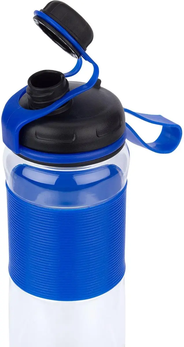 Avento Twisted Drinkfles 0,6L - Kobalt/Zwart/Transparant