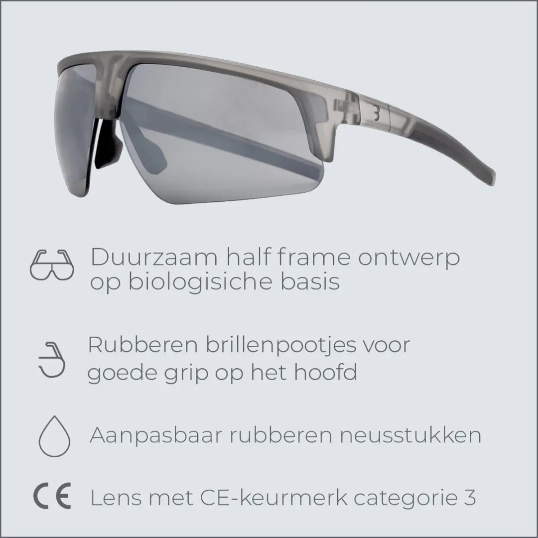 BBB Cycling Comet Fietsbril BSG-75 - Mat Transparant Zilver