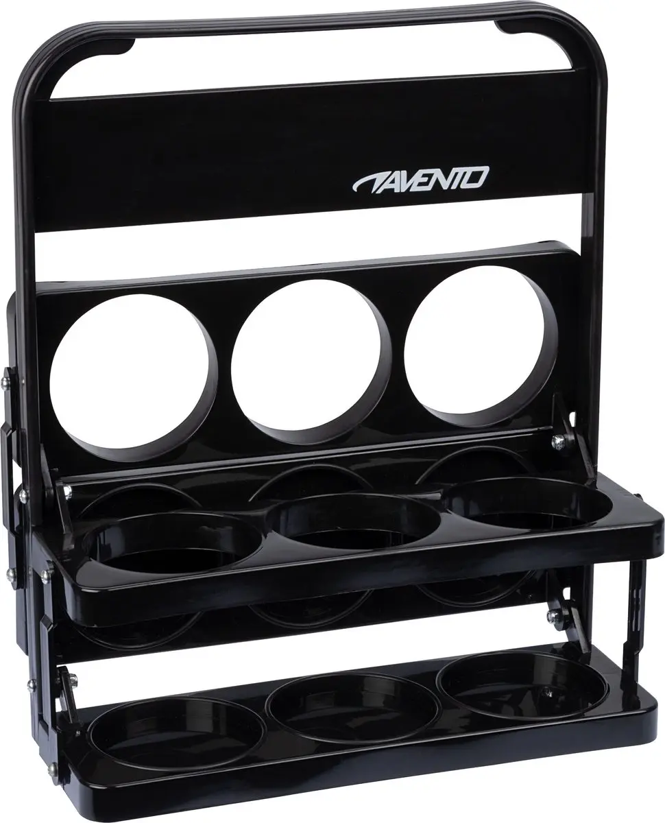 Avento Inklapbaar Draagrek 6 Bidons - Zwart