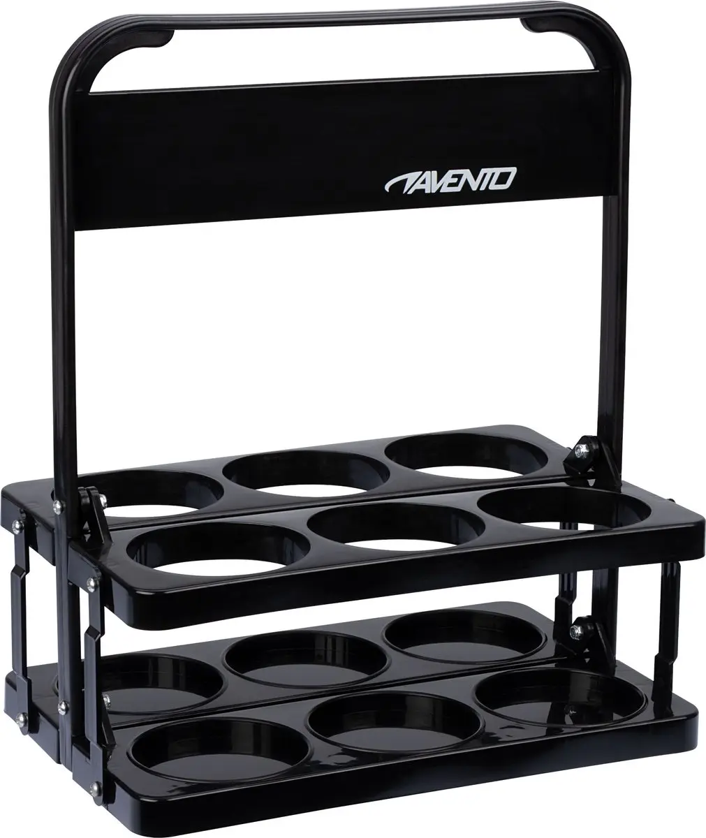 Avento Inklapbaar Draagrek 6 Bidons - Zwart