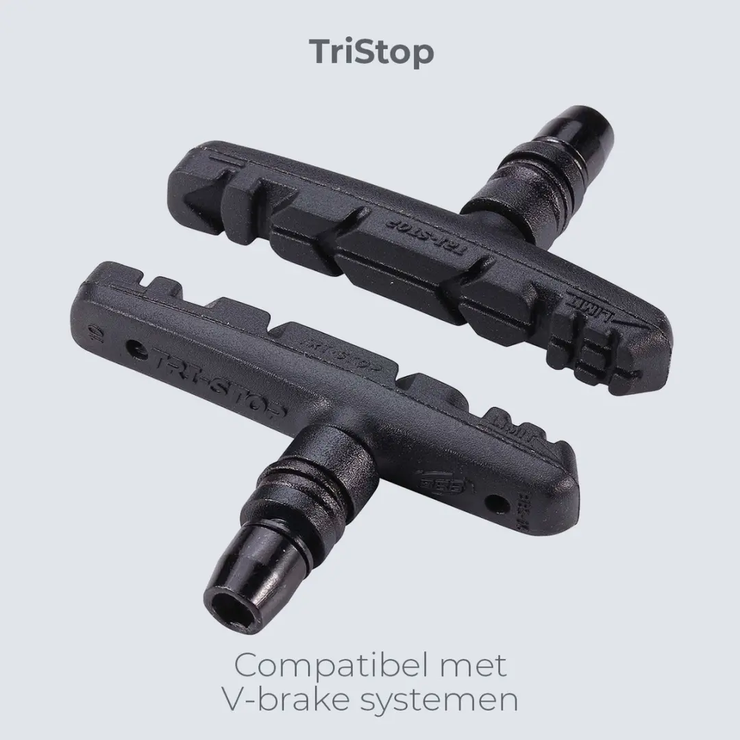 BBB Cycling TriStop V-Brake Remblokken BBS-16 - 2 Sets (4 stuks) - Zwart