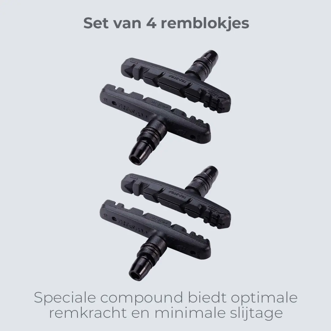 BBB Cycling TriStop V-Brake Remblokken BBS-16 - 2 Sets (4 stuks) - Zwart
