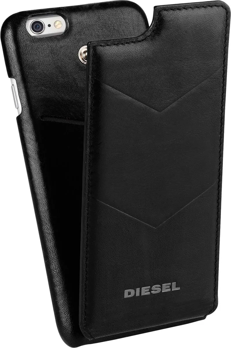 Diesel Lederen Flipcase iPhone 6/6s - Zwart - X04110PR013T8013