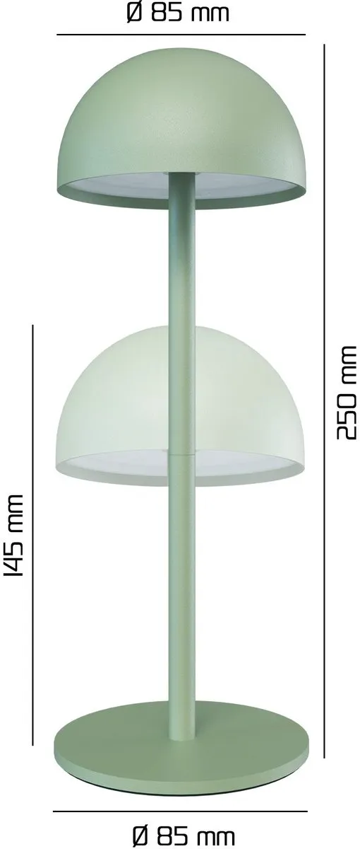 LEDVION Vita Oplaadbare Tafellamp Groen - 2.5W - IP54