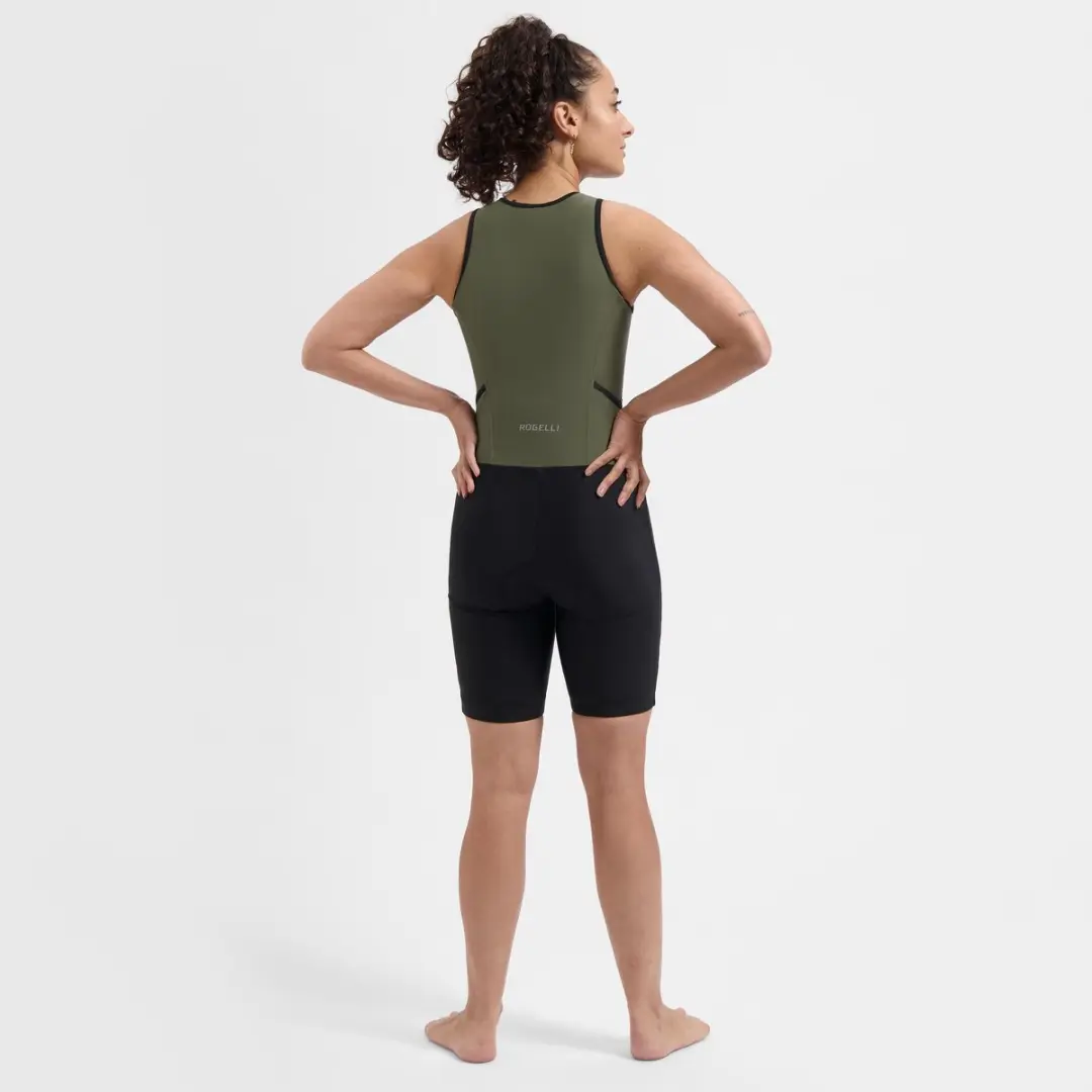 Rogelli Florida Dames en Heren Trisuit - Mouwloos - Zwart/Groen