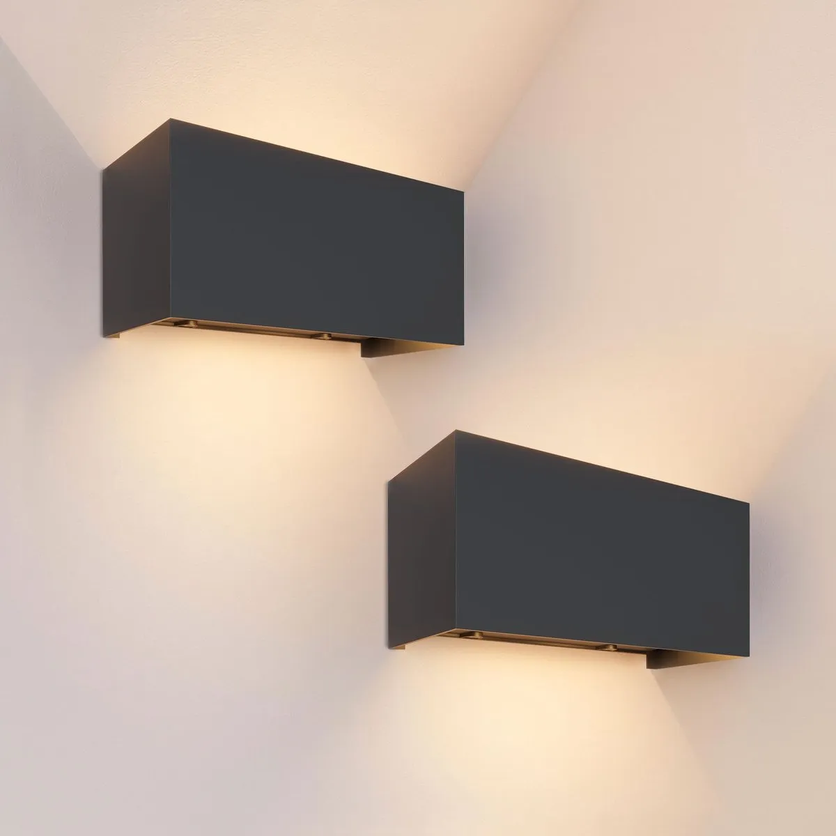LEDVION 2x LED Wandlamp 9,5W 3000K - Zwart